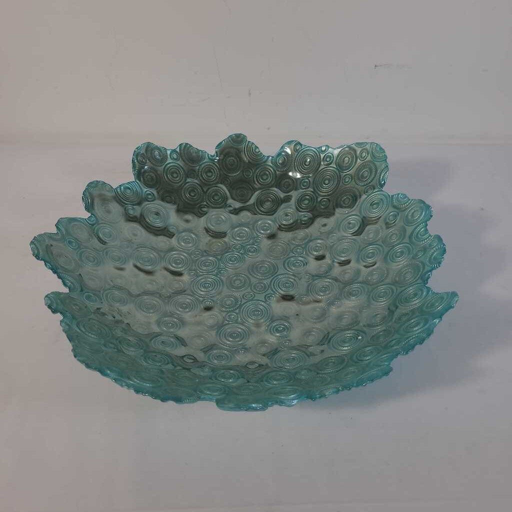 GLASS TEAL DECRATIVE BOWL