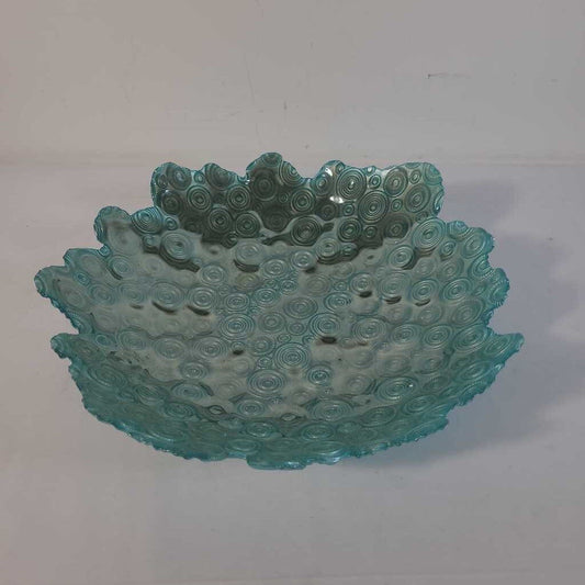 GLASS TEAL DECRATIVE BOWL