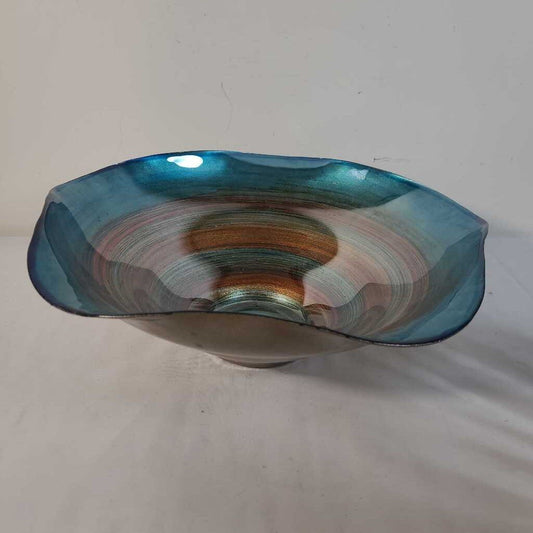 BLUE/ ORANGE GLASS BOWL