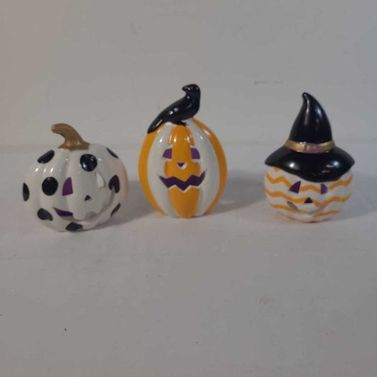 S/3 PARTYLITE PUMPKIN TEALIGHT HOLDERS