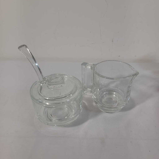 GLASS CREAM & SUGAR