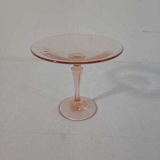 HEISEY YEOMAN SWIRL PINK COMPOTE
