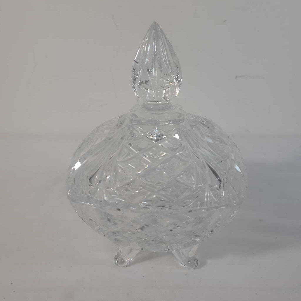 PINWHEEL FOOTED LIDDED DISH