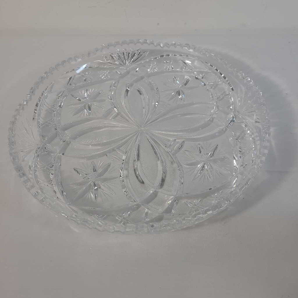 CUT GLASS SERVING PLATE