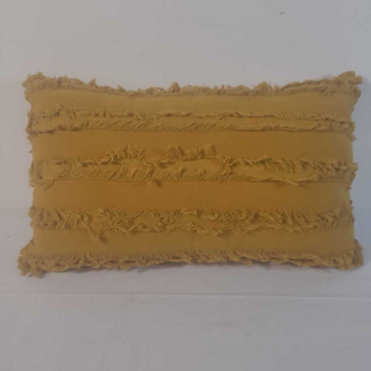 YELLOW FRINGE LUMBAR PILLOW