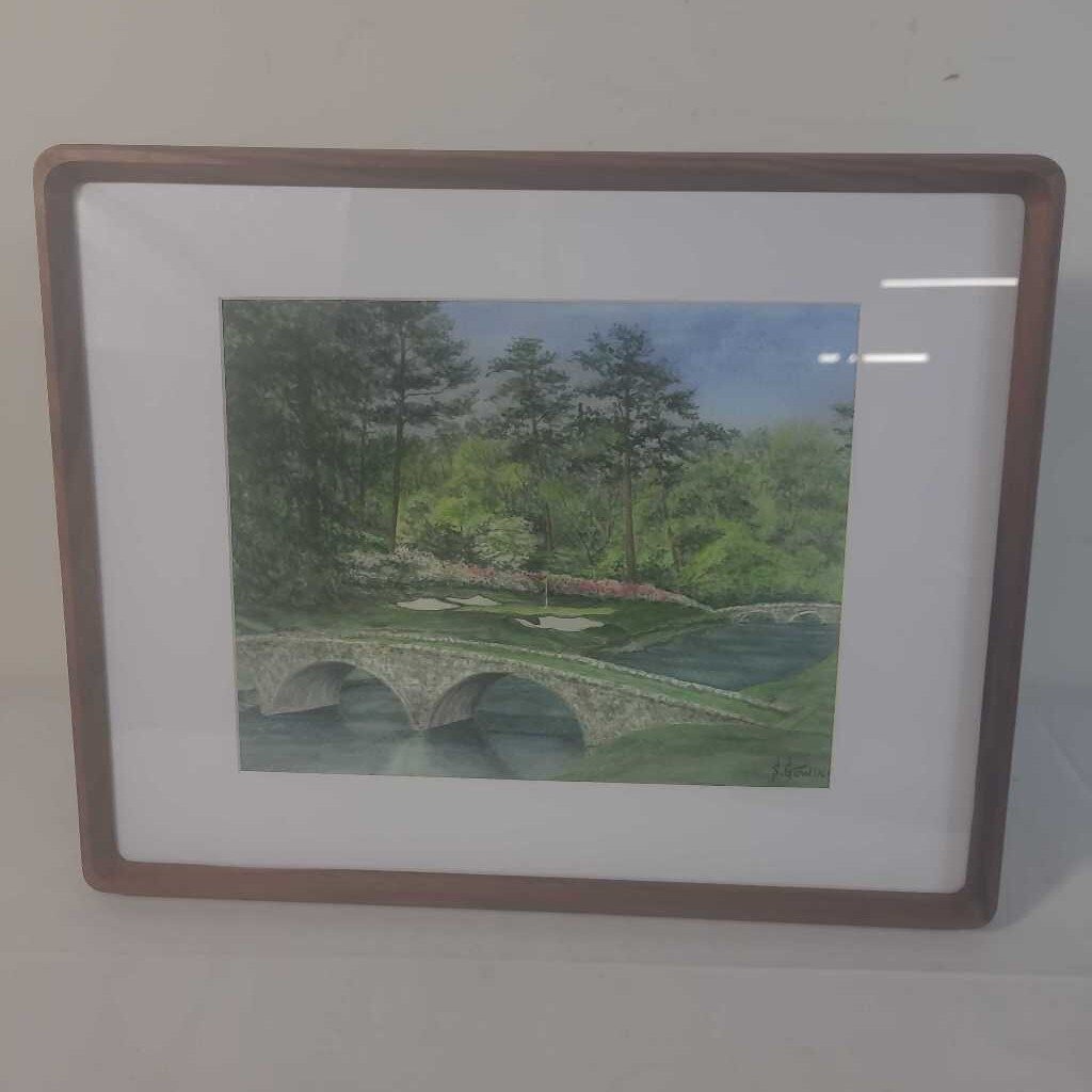 S.GOWING ORIGINAL WATERCOLOUR - TEAK FRAME 1
