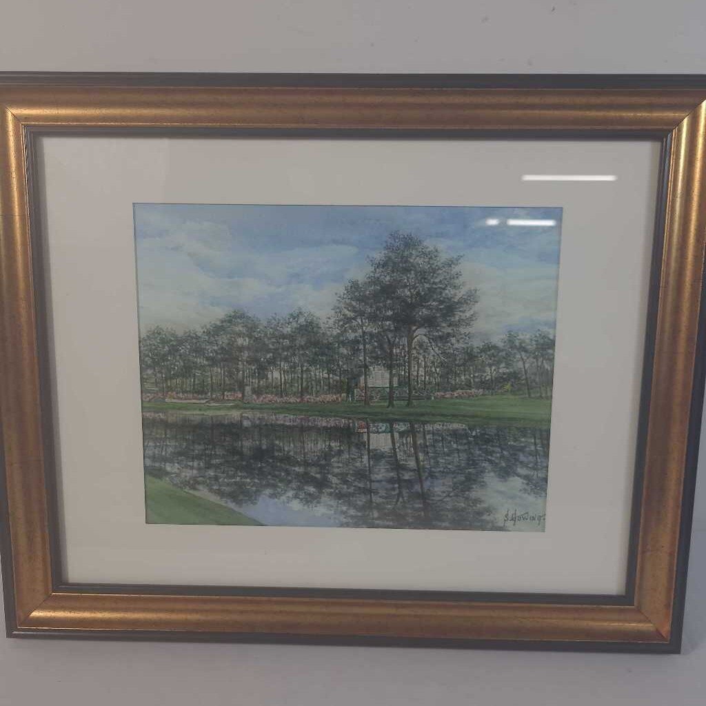 S.GOWING ORIGINAL WATERCOLOUR - GOLD/BLACK FRAME