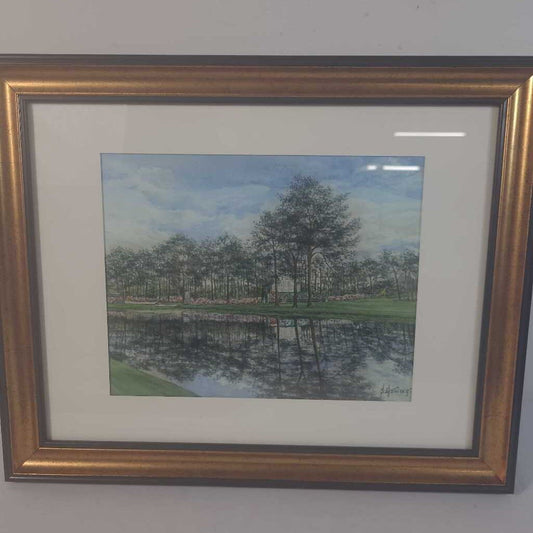 S.GOWING ORIGINAL WATERCOLOUR - GOLD/BLACK FRAME