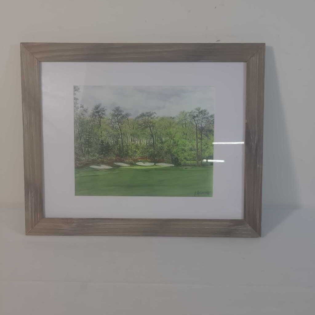 S.GOWING ORIGINAL WATERCOLOUR - WOODEN FRAME