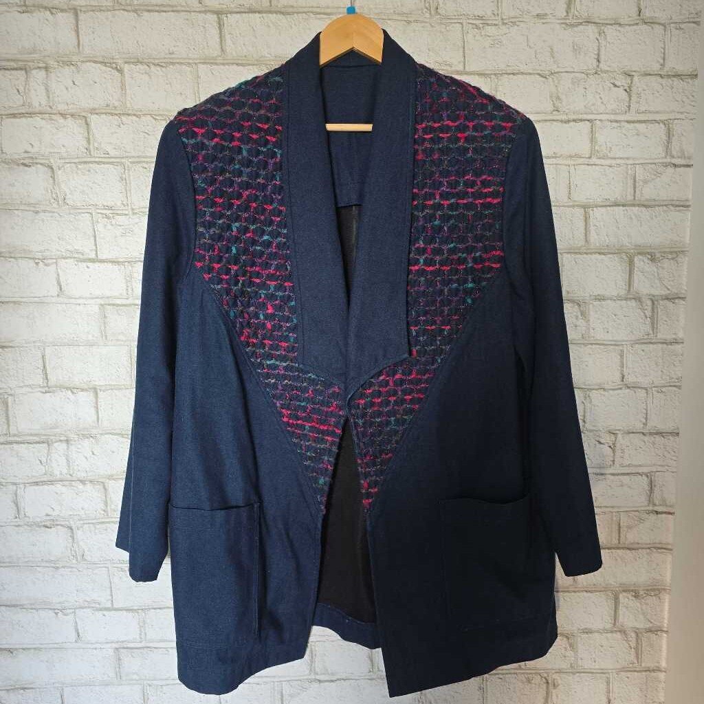 Vintage Hand Made Denim Open Jacket XL+