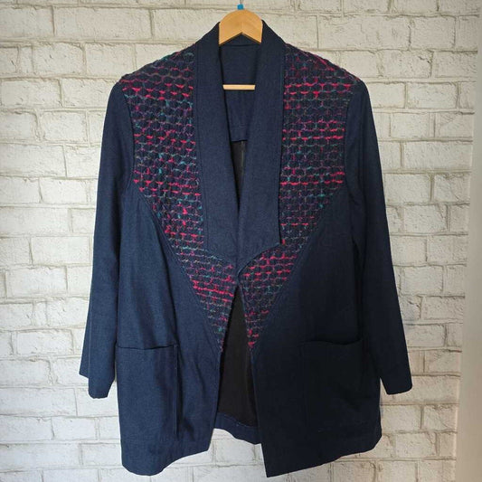 Vintage Hand Made Denim Open Jacket XL+