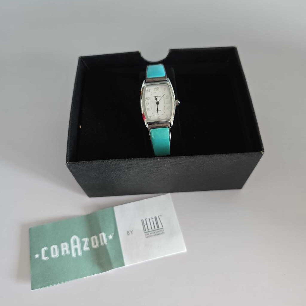 CORAZON 925 Sterling Expansion Watch with Turquoise Inlay