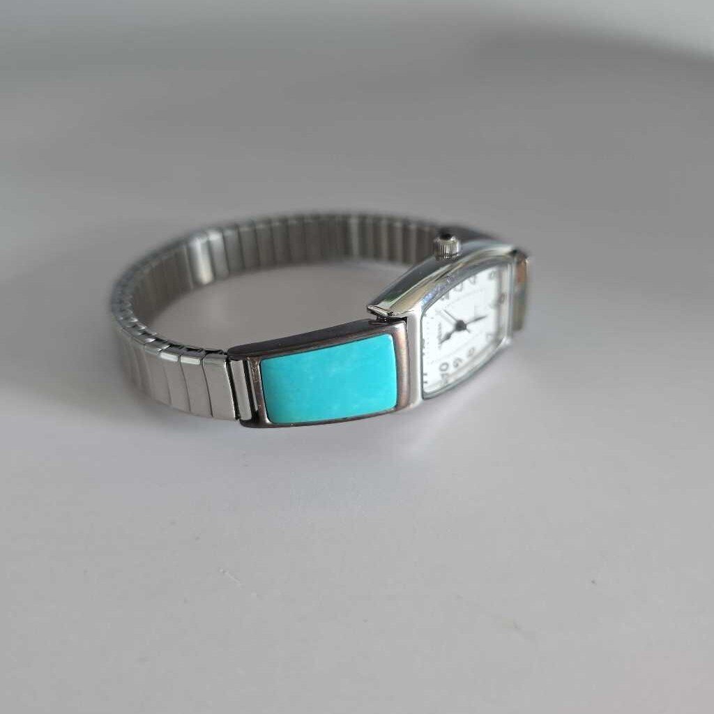 CORAZON 925 Sterling Expansion Watch with Turquoise Inlay