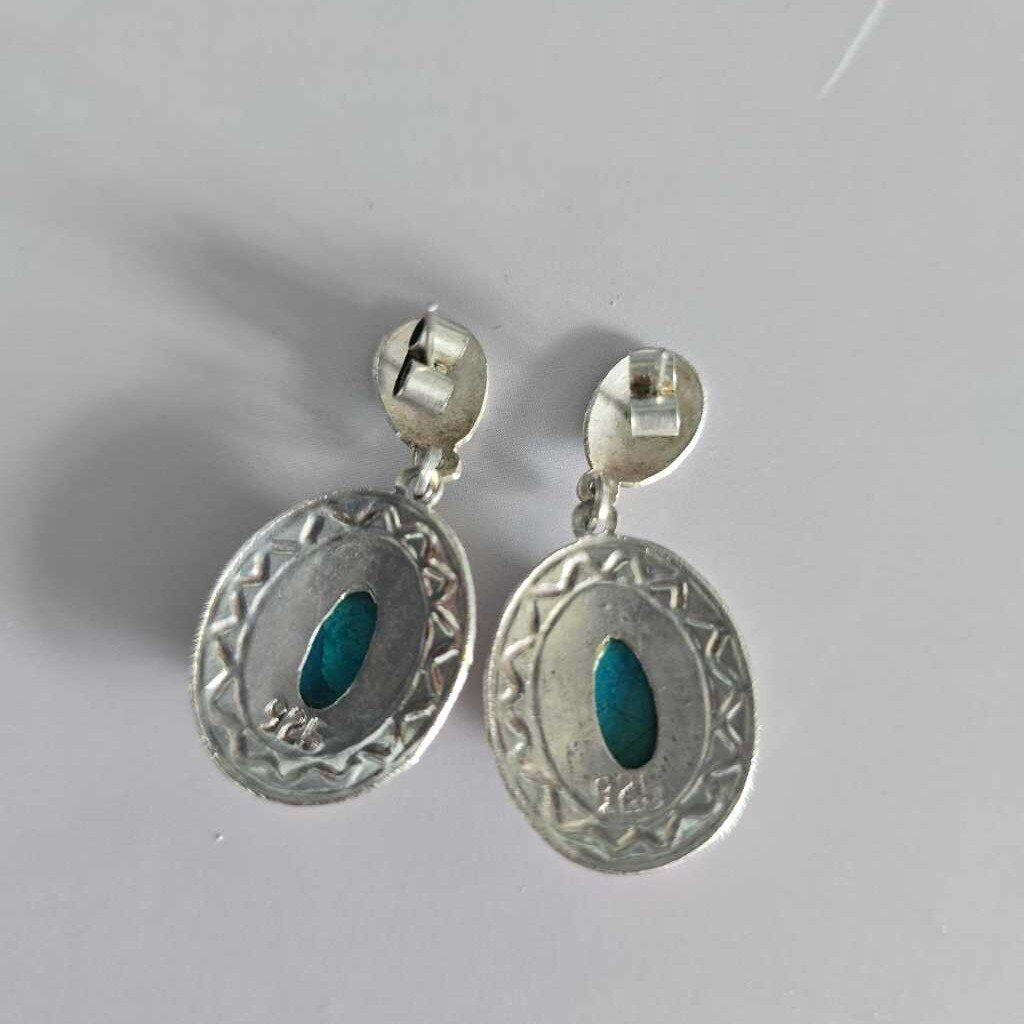 Vintage Peruvian Tumi Sterling & Turquoise Earrings