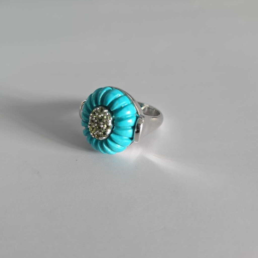 SIGAL Sterling Silver & Turquoise Ring SZ8