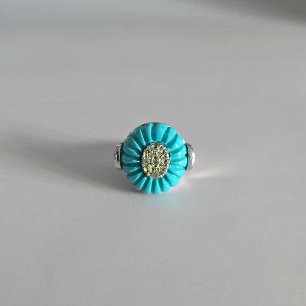 SIGAL Sterling Silver & Turquoise Ring SZ8