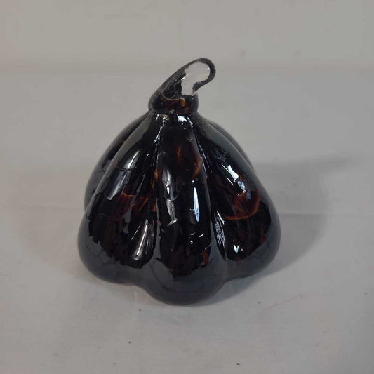 GLASS AMBER PUMPKIN