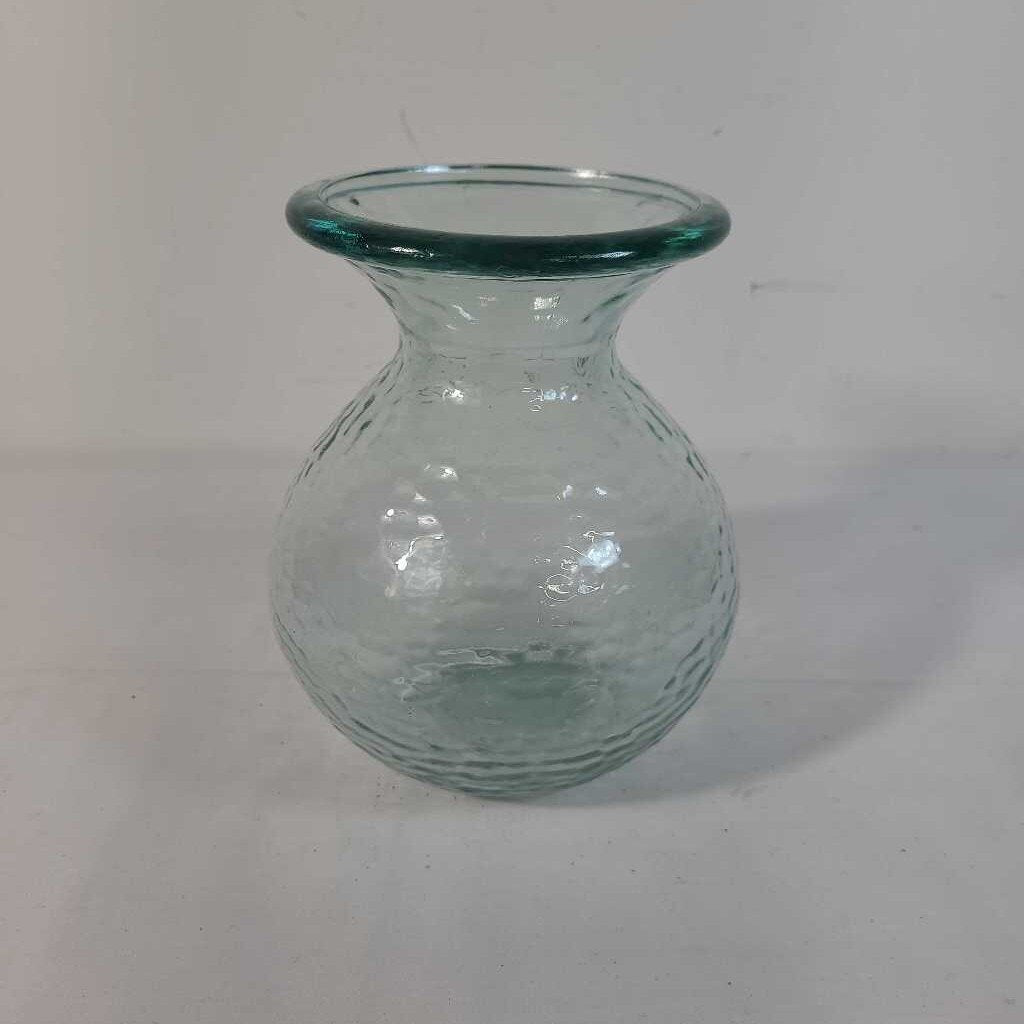 DIMPLED BLUE GLASS VASE