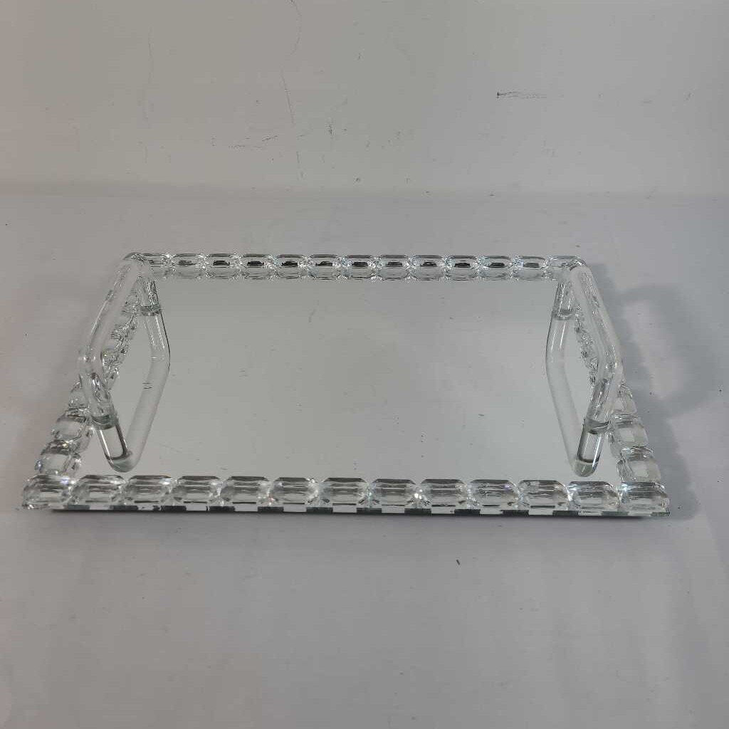 ACRYLIC MIRRORED TRAY W/HANDLES