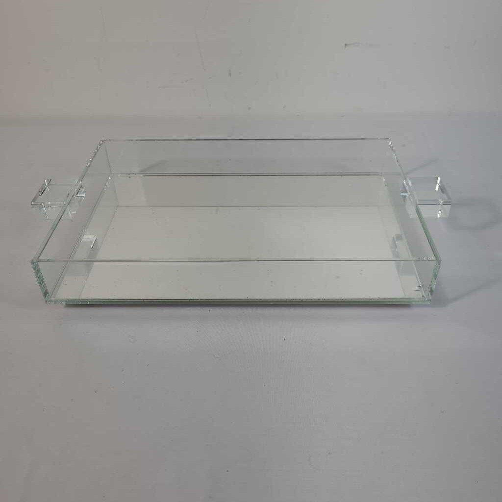 ACRYLIC TRAY W/MIRRORED BASE