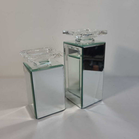 PR MIRRORED CANDLE HOLDERS