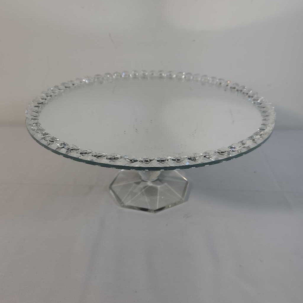 MIRRORED FOOTED CAKE PLATE