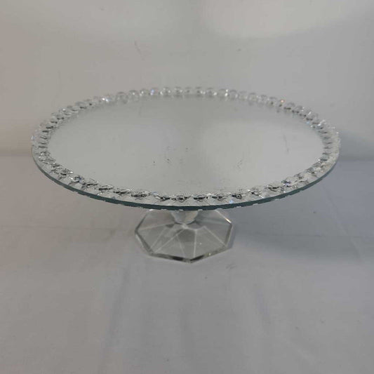 MIRRORED FOOTED CAKE PLATE