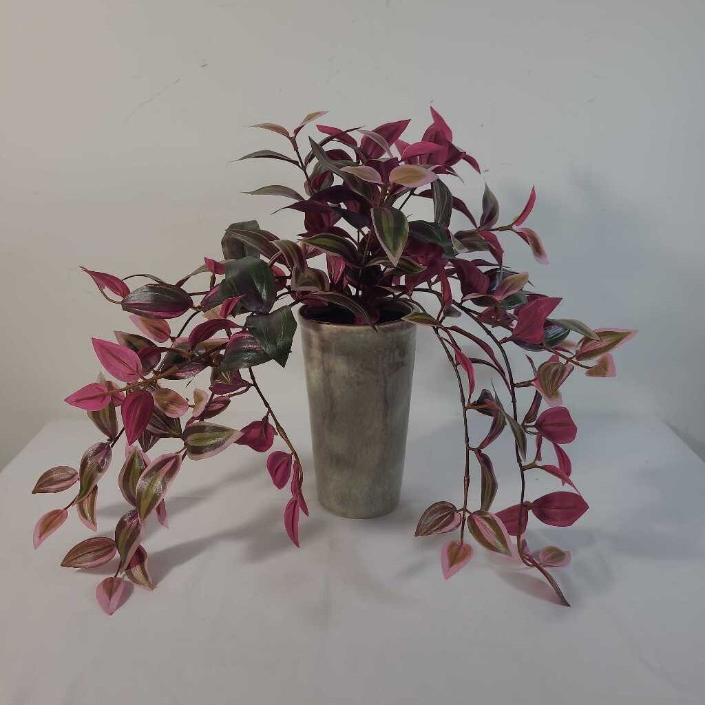 PINK & GREEN GREENERY IN CERAMIC POT