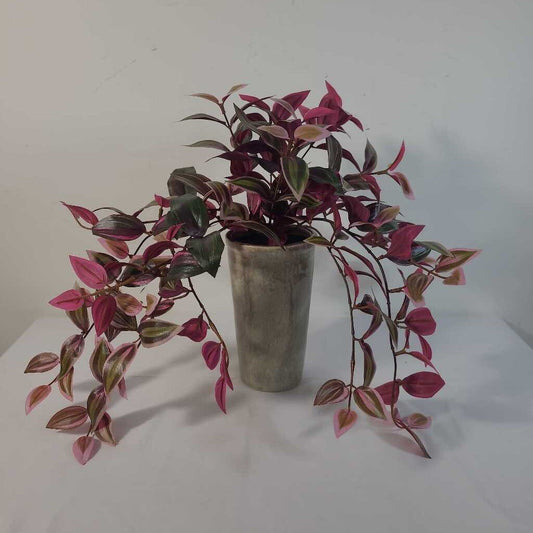 PINK & GREEN GREENERY IN CERAMIC POT