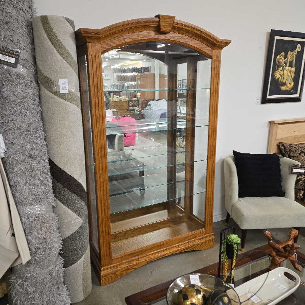 BUHLER OAK DISPLAY CABINET