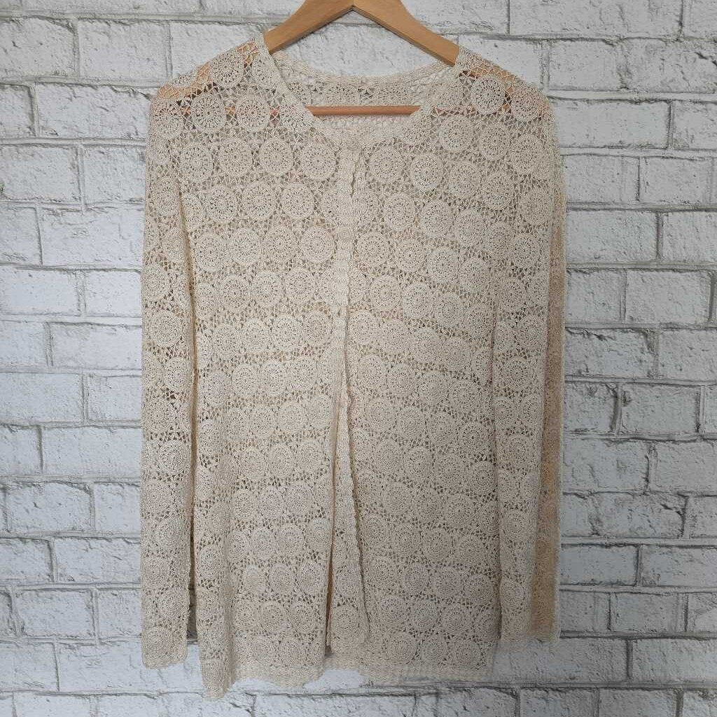 Vintage Crochet Button Cardigan