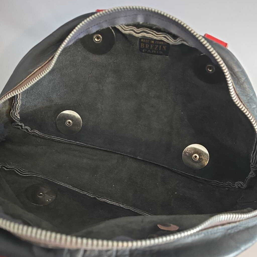 *RARE* Vintage BREZIN PARIS EMMANUELLE KHANH Leather Hand Bag 1960s Space Age
