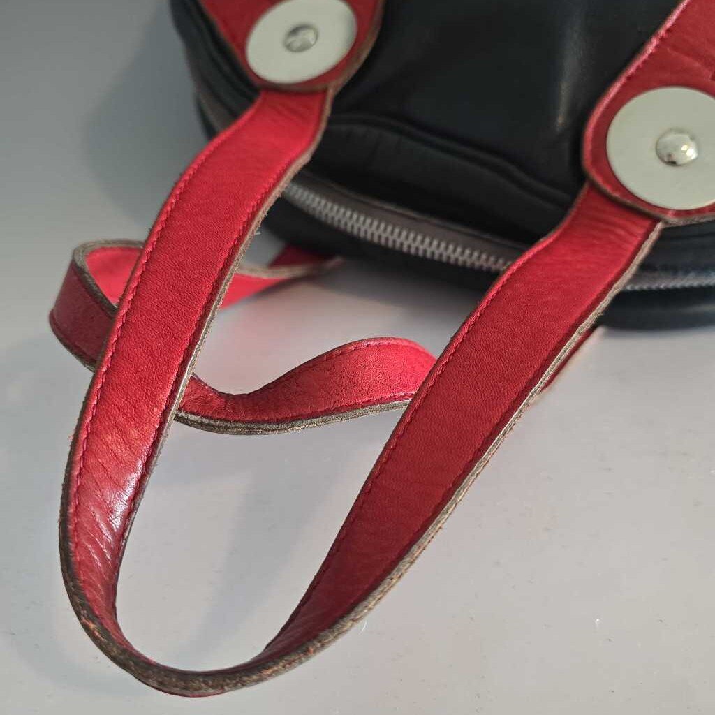 *RARE* Vintage BREZIN PARIS EMMANUELLE KHANH Leather Hand Bag 1960s Space Age