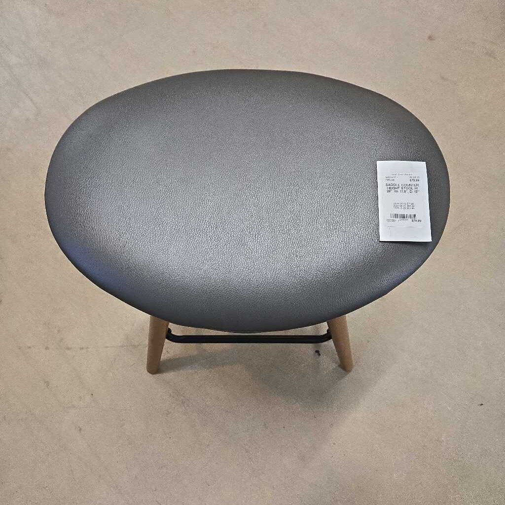 SADDLE COUNTER HEIGHT STOOL