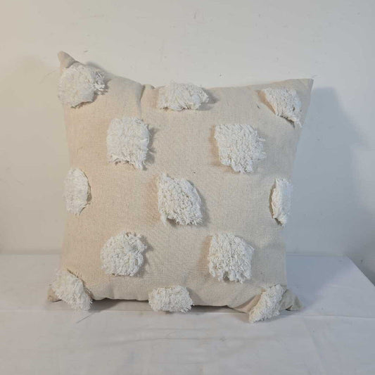 URBAN BARN TAUPE PILLOW W/ CIRCLES