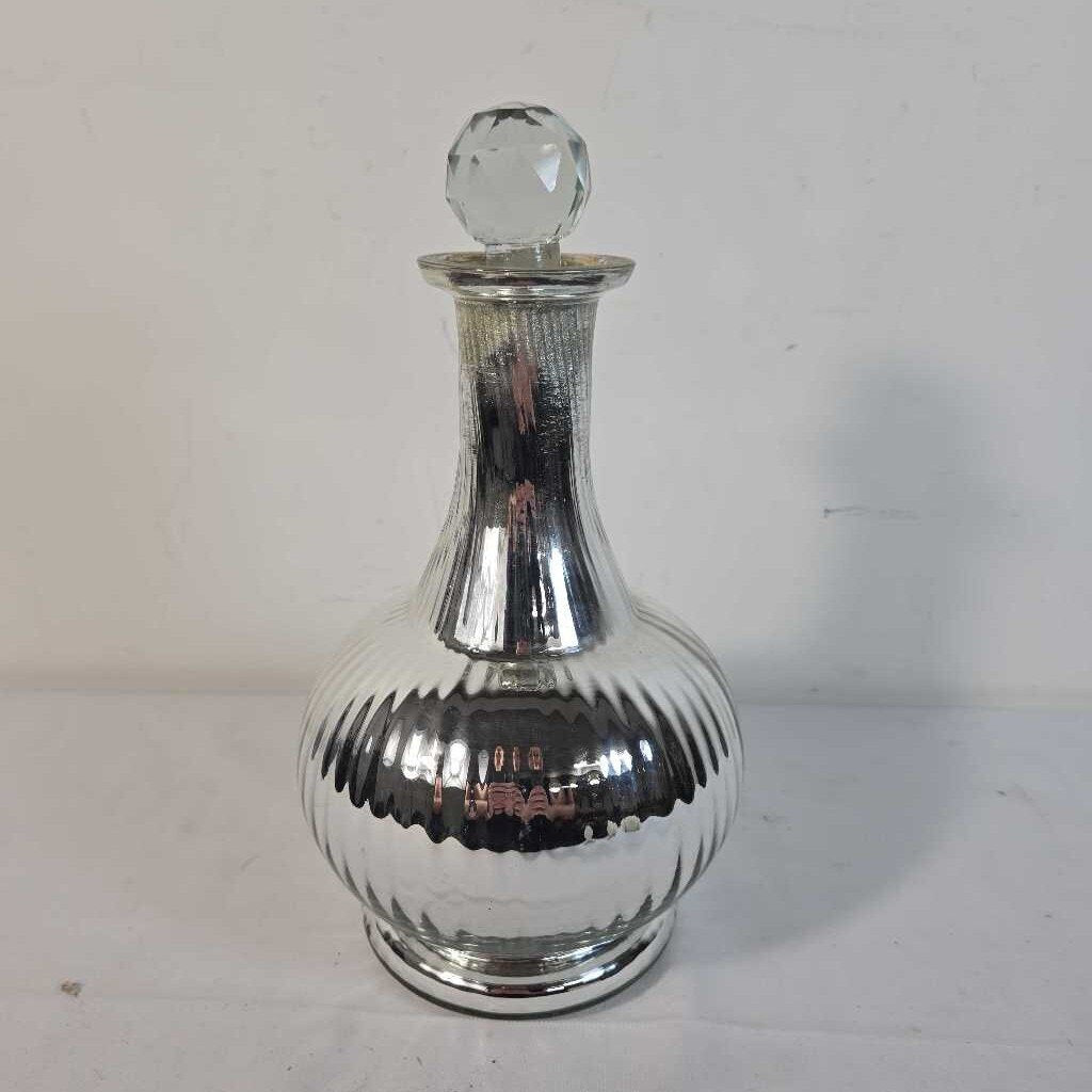 SILVER GLASS DECANTER