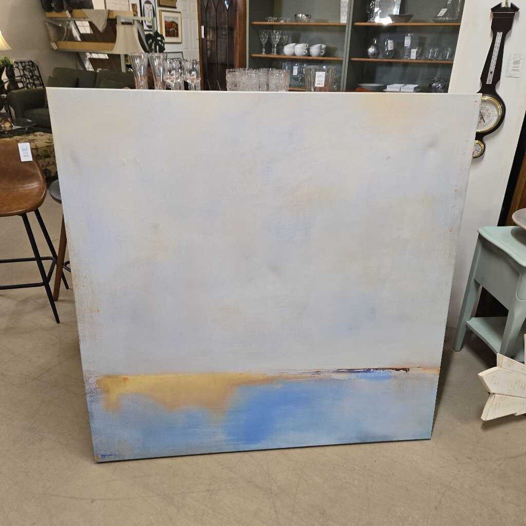 ABSTRACT BLUE & YELLOW CANVAS