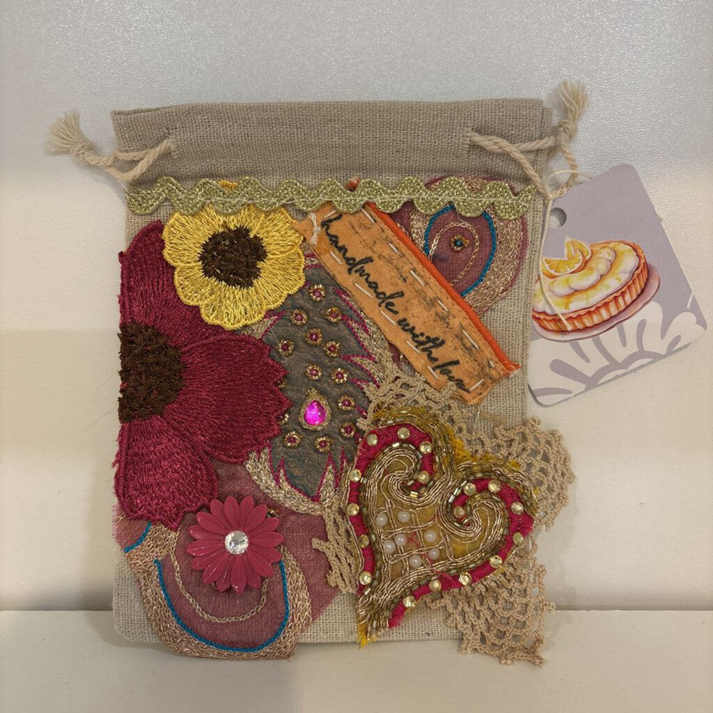 Canvas Hand Decorated Gift Bag ( small)