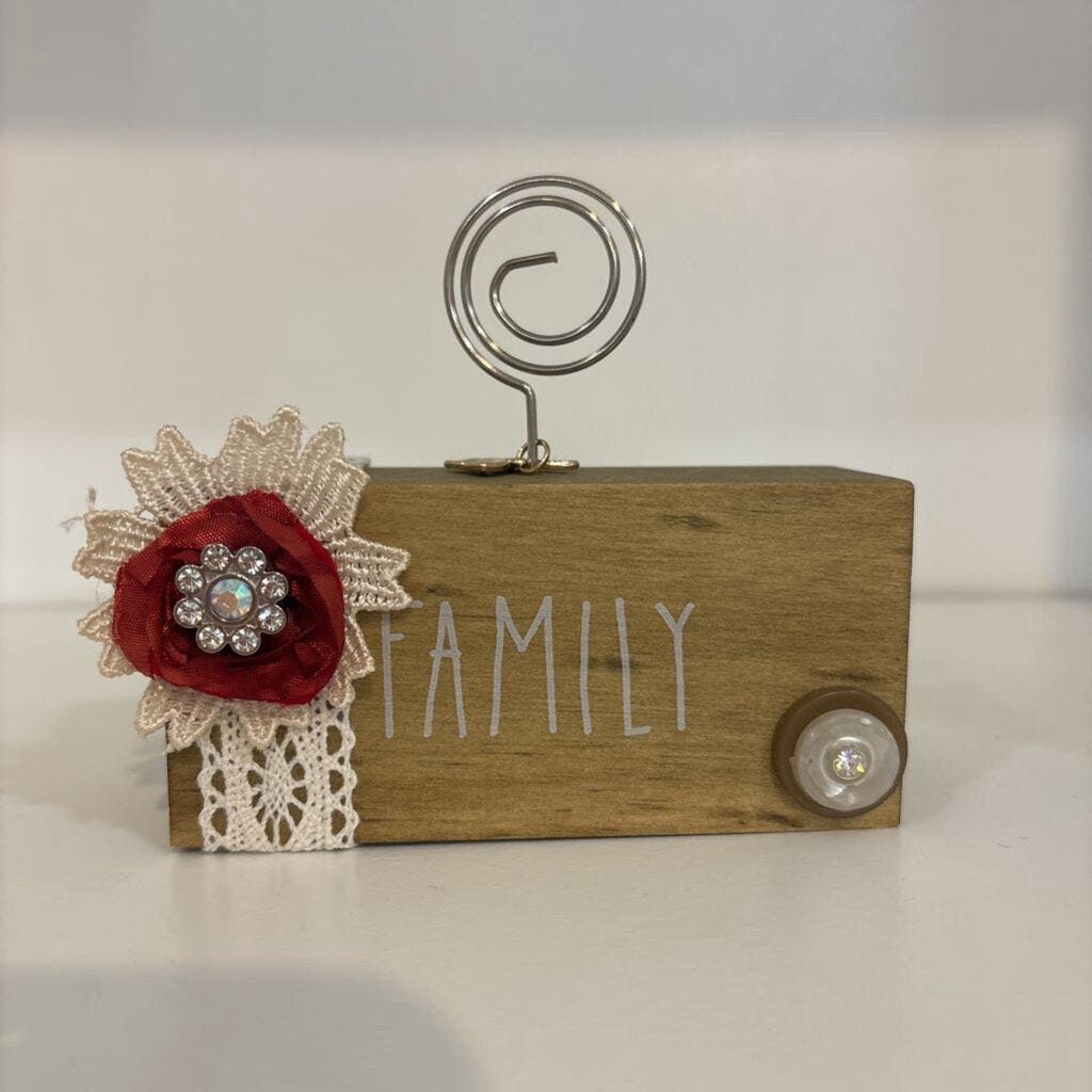 Wooden Photo Block with Family