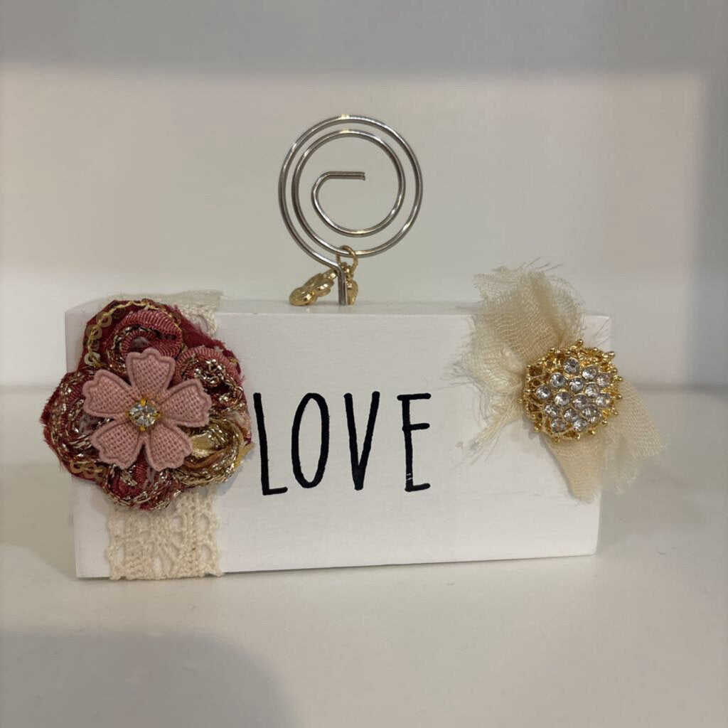 Wooden Photo Block with Love