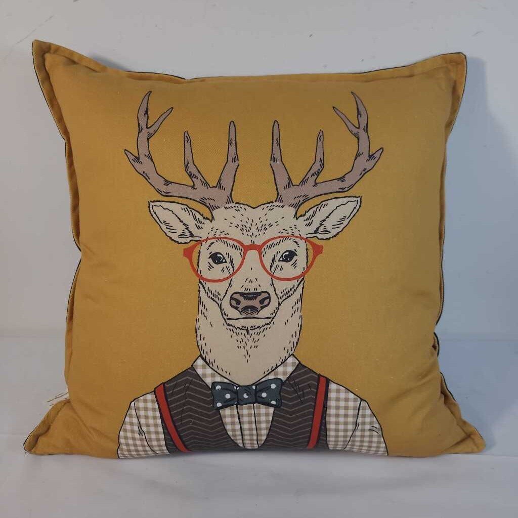 DEER IN CLOTHS DOWN FILLED PILLOW