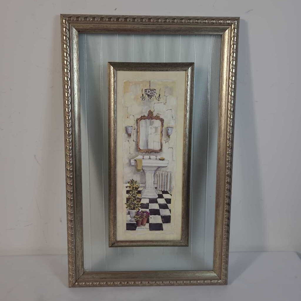 RIBBED GLASS BATHROOM ART
