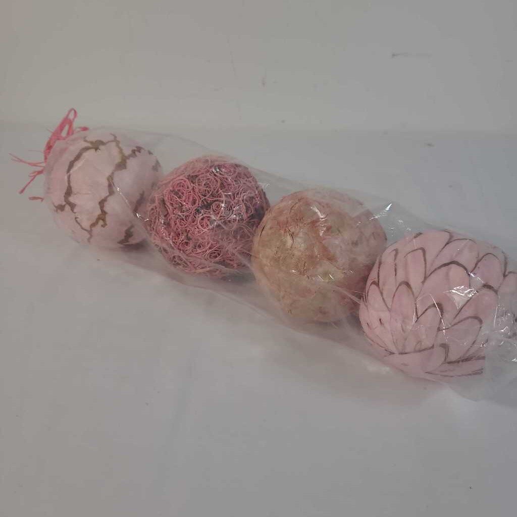 S/4 PINK DECORATIVE BALLS