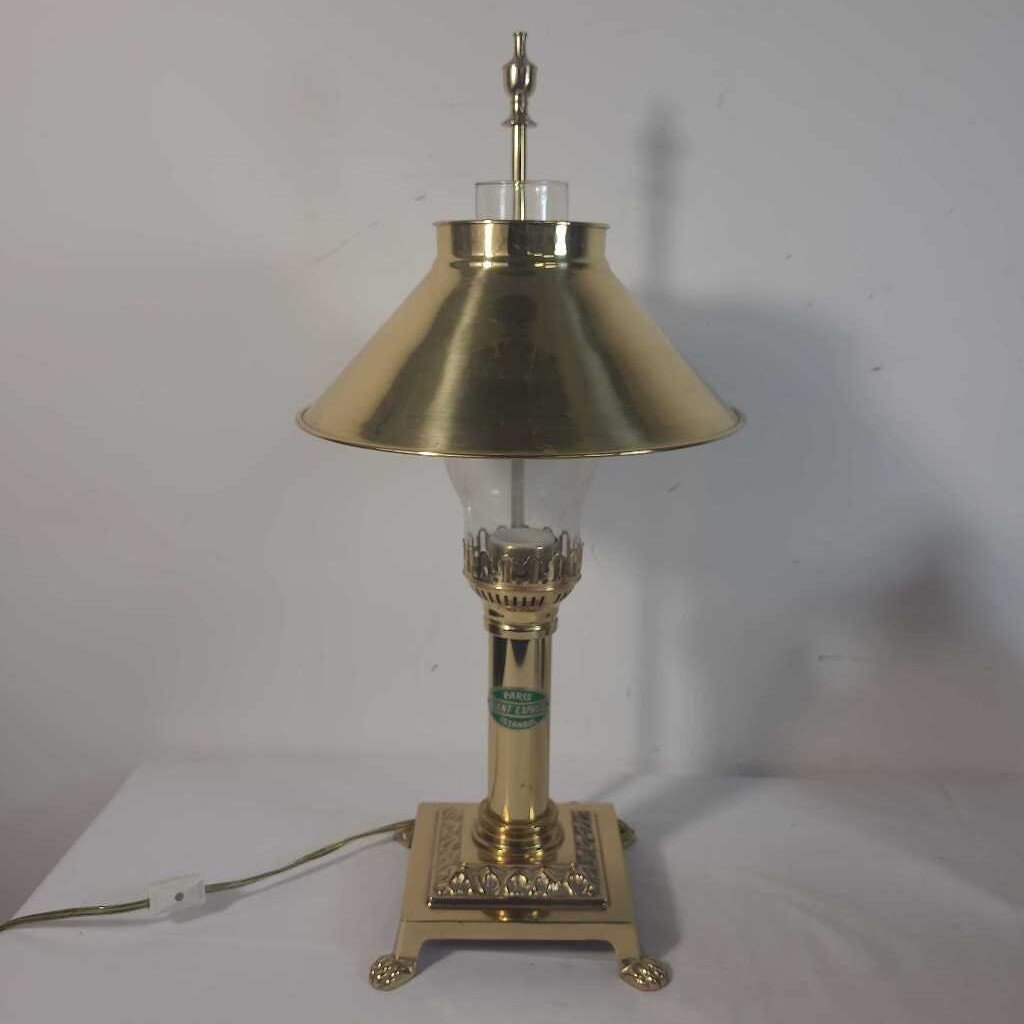 VTG PARIS ISTANBUL ORIENT EXPRESS BRASS CLAWFOOT LAMP