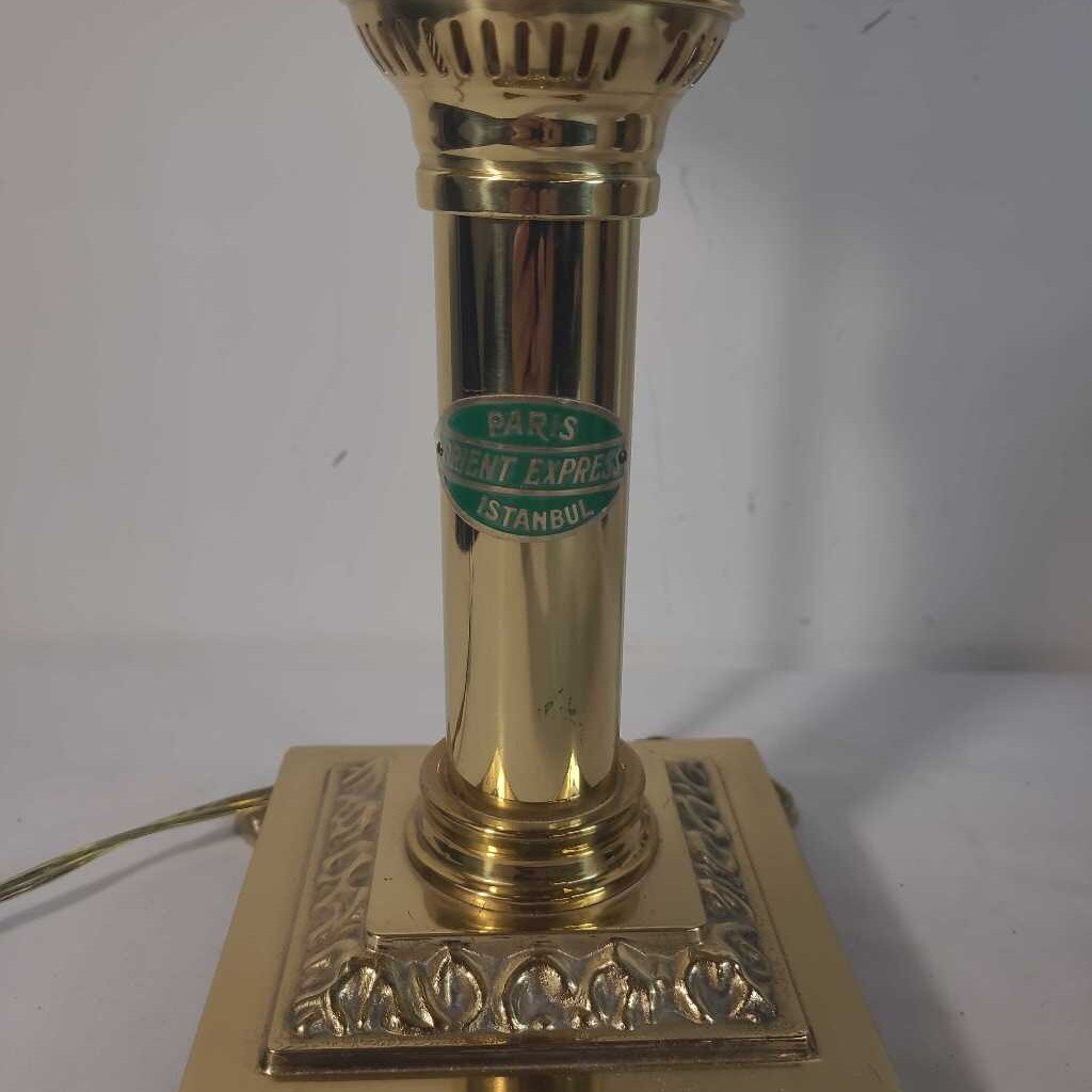 VTG PARIS ISTANBUL ORIENT EXPRESS BRASS CLAWFOOT LAMP