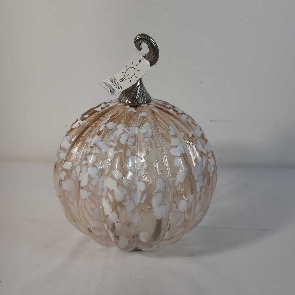 LIGHT UP GLASS PUMPKIN