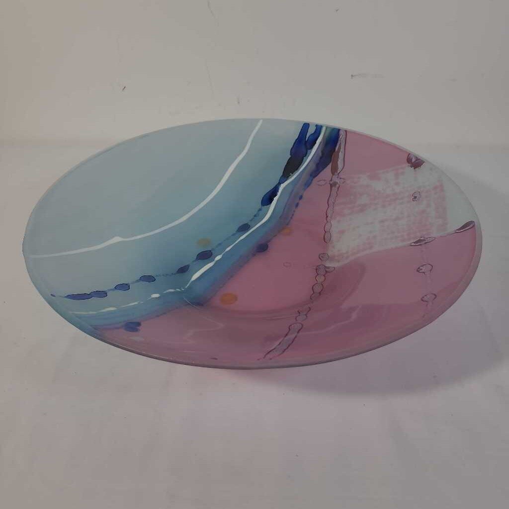 PURPLE & BLUE GLASS BOWL