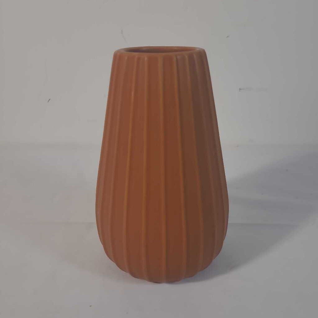 TERRA COTTA RIBBED VASE