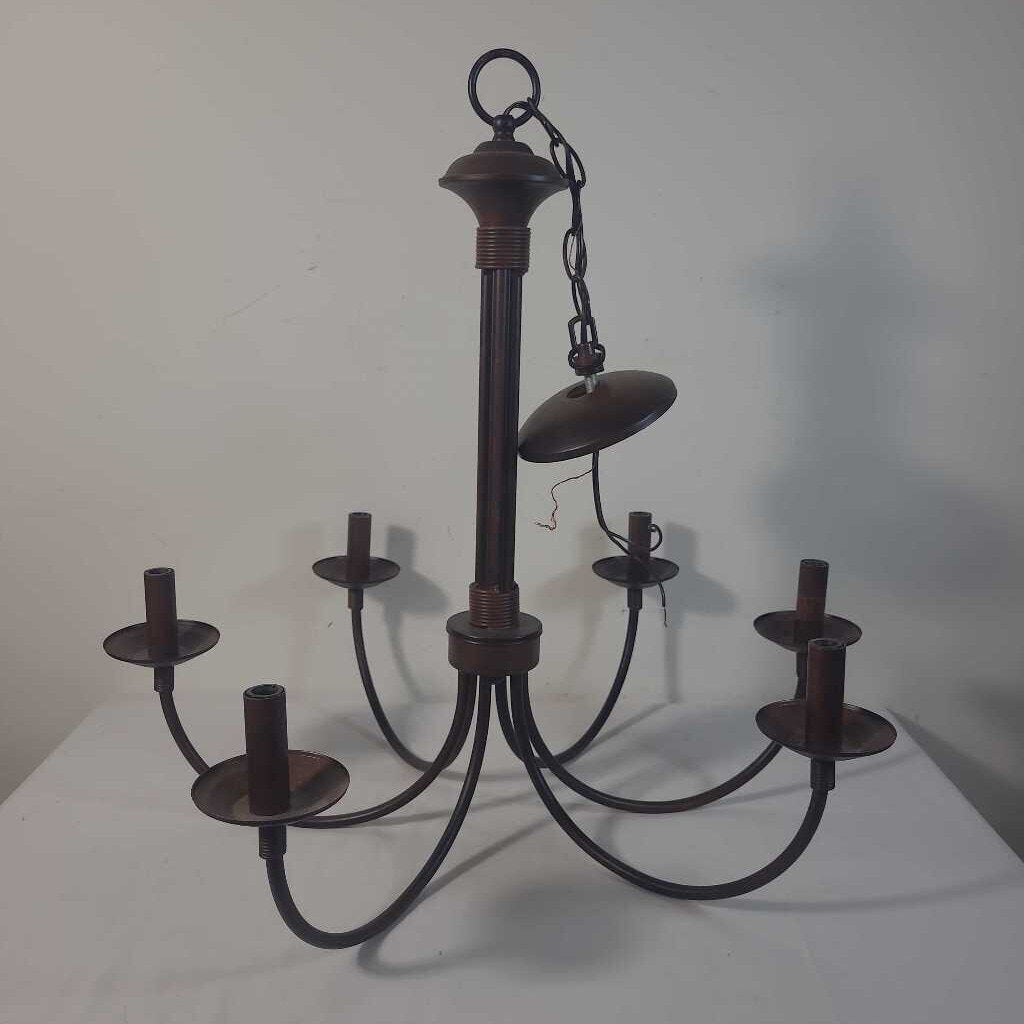 6 LIGHT BRONZE CHANDELIER