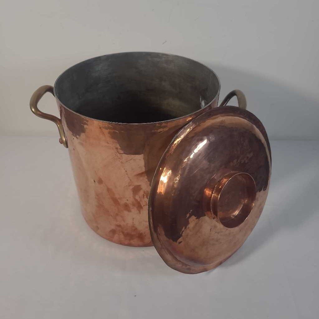 VTG MAUVIEL COPPER STOCK POT W/LID